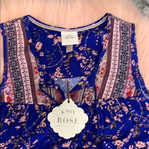 NEW! Knox Rose Blue & Pink Sleeveless Top Medium FIRM! - Picture 3 of 4